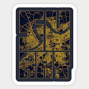 Surat, Gujarat, India City Map Typography - Gold Art Deco Sticker